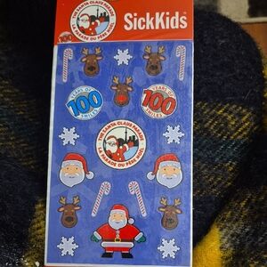 Santa Claus and Reindeer Sticker Pack - Blue and Red